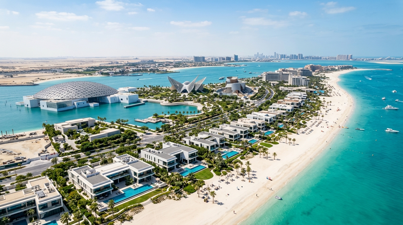Abu Dhabi skyline and waterfront developments representing the emirate's off-plan property market