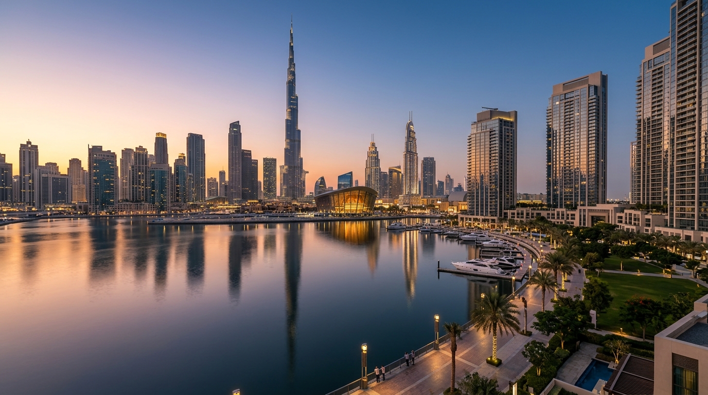 Downtown Dubai Emaar Towers and Dubai Creek Harbour